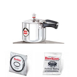 Miss Mary Pressure Cooker Miss Mary 2.5 Litre : MM 25 with Hawkins Genuine 2 Gasket & 2 Safety Valve