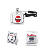 Hawkins Classic 1.5 Litre Pressure Cooker: CL15 with Hawkins Genuine 2 Gasket & 2 Safety Valve