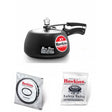 Hawkins Contura Black XT Pressure Cooker Contura Black XT 3L: CXT30 with Hawkins Genuine 2 Gasket & 2 Safety Valve