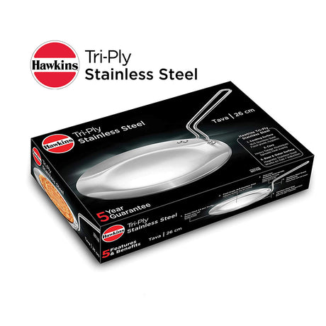 Hawkins Tri-Ply Stainless Steel Tava 3.5mm 26 cm: SSTV26