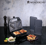 Wonderchef Prato 3 in 1 Sandwich, Grill & Waffle Maker