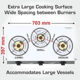VECTOR NERO 3 BURNER GAS STOVE