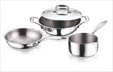 Vinod Platinum Triply Stainless Steel 3Pcs Combo Set (Induction Friendly) -PT3