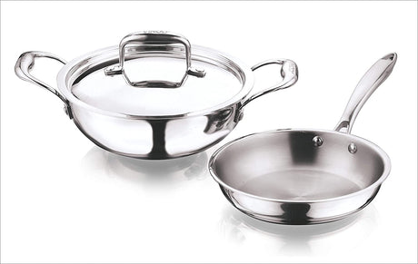 Vinod Platinum Triply Stainless Steel Induction Friendly 2Pcs Combo Set -PT2