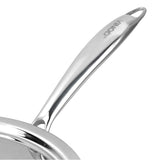 Vinod 20 cm Platinum Triply Stainless Steel Deep Frypan with Lid- PTDF20