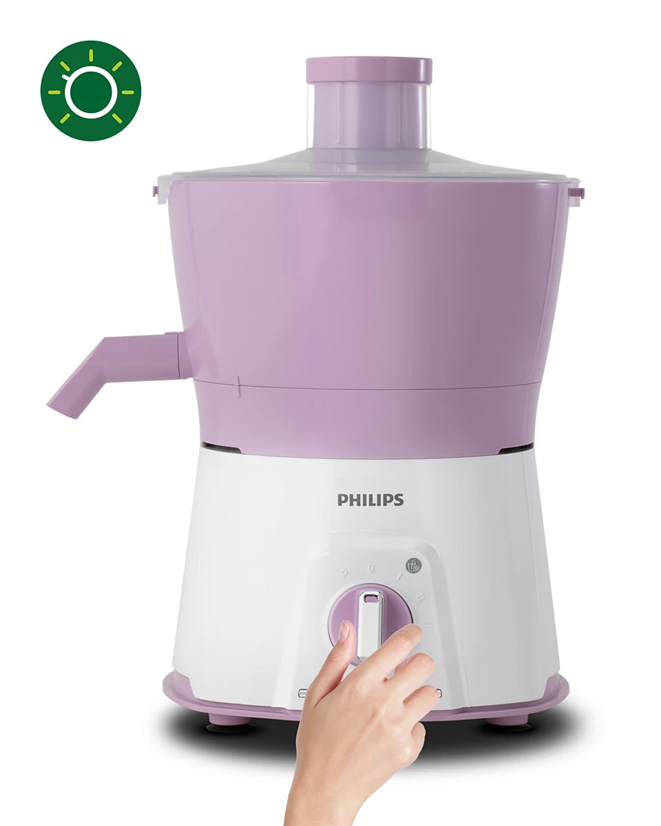 Viva Collection HL7581/00 Juicer Mixer Grinder 600W with Turbo Power Motor - Easy 3-Step Juicing for Tough Fruits and Vegetables