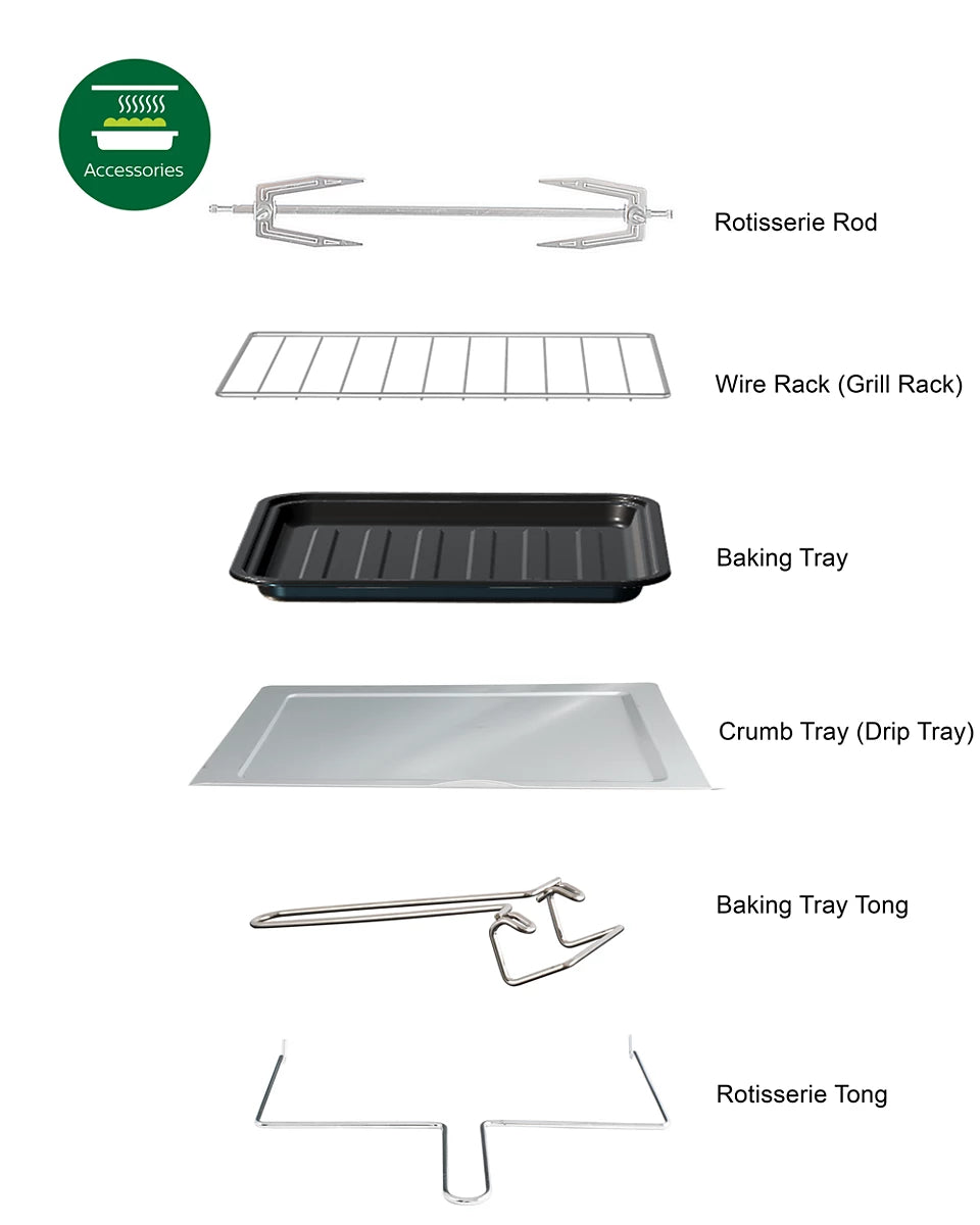 Viva Collection HD6975 OTG 25L, 1500W, Opti Temp Technology, 10 One-Touch Preset Menus, Healthier Cooking, Roast & Grill