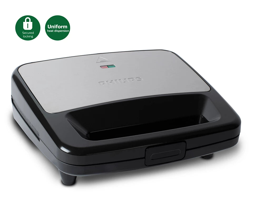 Viva Collection HD2288/00 Sandwich Maker | XL Plates | Non-Stick Plates | Cut & Seal | Secure Locking
