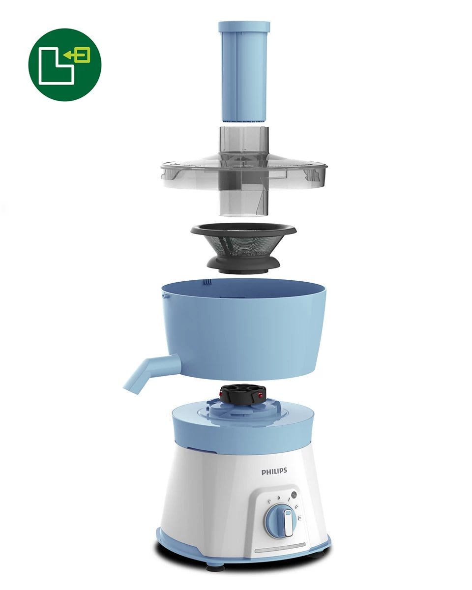 Viva Collection HL7577/00 Juicer 600W with Turbo Torque Motor, Easy 3-Step Juicing, High Endurance Motor for Tough Fruits and Vegetables