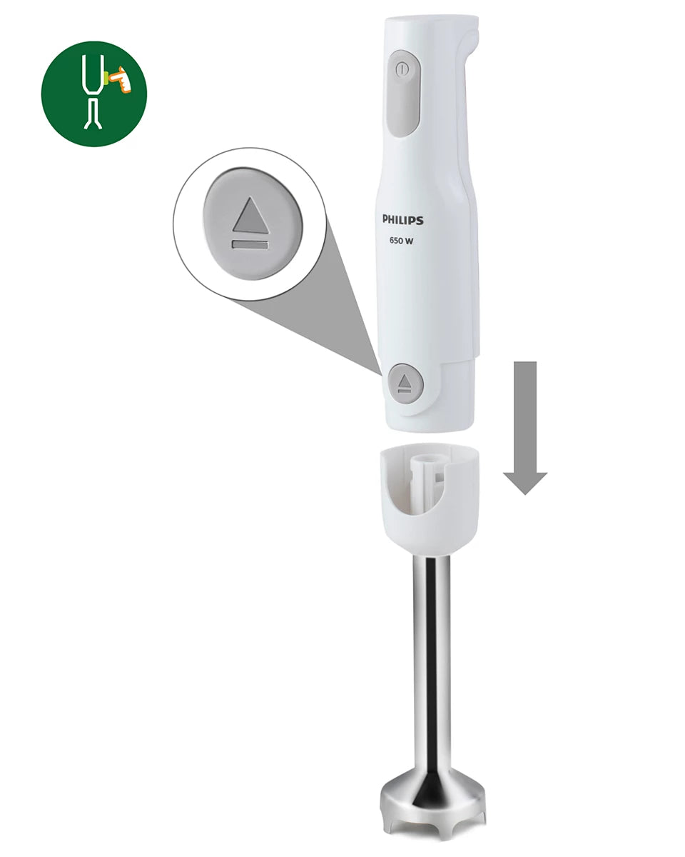 Daily Collection Hand Blender HL1600/00 | 650W Powerful Motor | Detachable Stainless Steel Rod | Single Button Release
