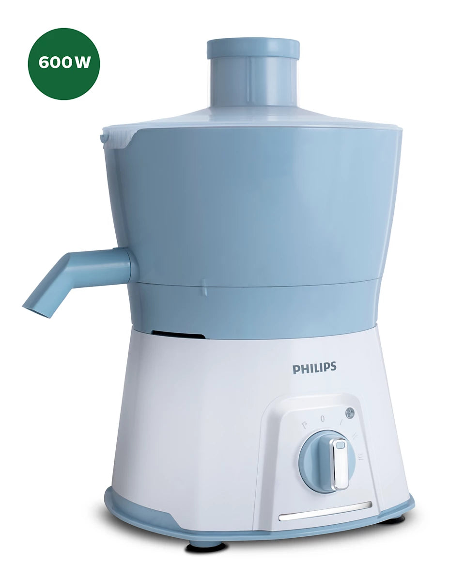 Viva Collection HL7577/00 Juicer 600W with Turbo Torque Motor, Easy 3-Step Juicing, High Endurance Motor for Tough Fruits and Vegetables