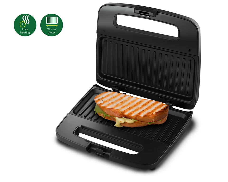 Viva Collection HD2289/00 Panini Maker | XL Grill Plates | Non-Stick Plates | Secured Locking | Insta Heating