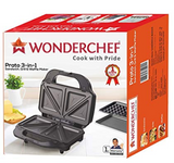 Wonderchef Prato 3 in 1 Sandwich, Grill & Waffle Maker