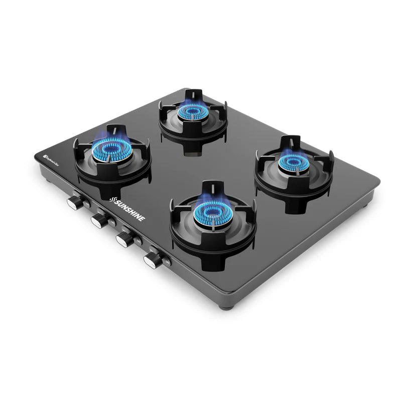 Regal Pro 4 Burner Gas Stove Toughened Glass Cooktop Manual Ignition