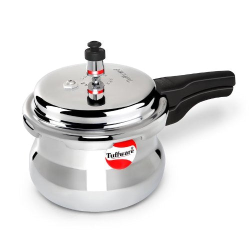 TUFFWARE Aluminium Handi Pressure Cooker, Outer Lid, Silver, 6.5 Litre, Silver