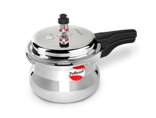 Tuffware Aluminium Handi Pressure Cooker, Outer Lid, Black, 2 Litre