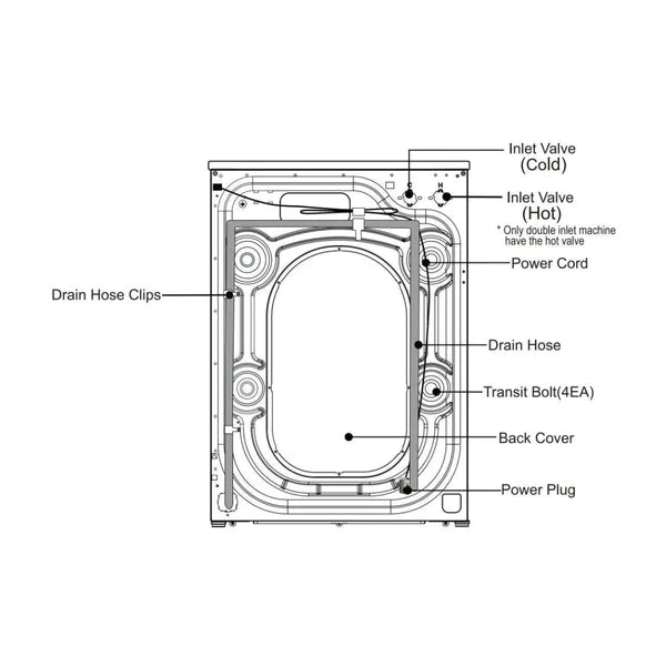 Fully Automatic Front Loader 9 Kg Washing Machine Amara Series AMARA 9014W 53393720