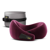 Travel Neck Pillow with Adjustable Velcro, Premium Velvet Cover & All-Round Neck Support