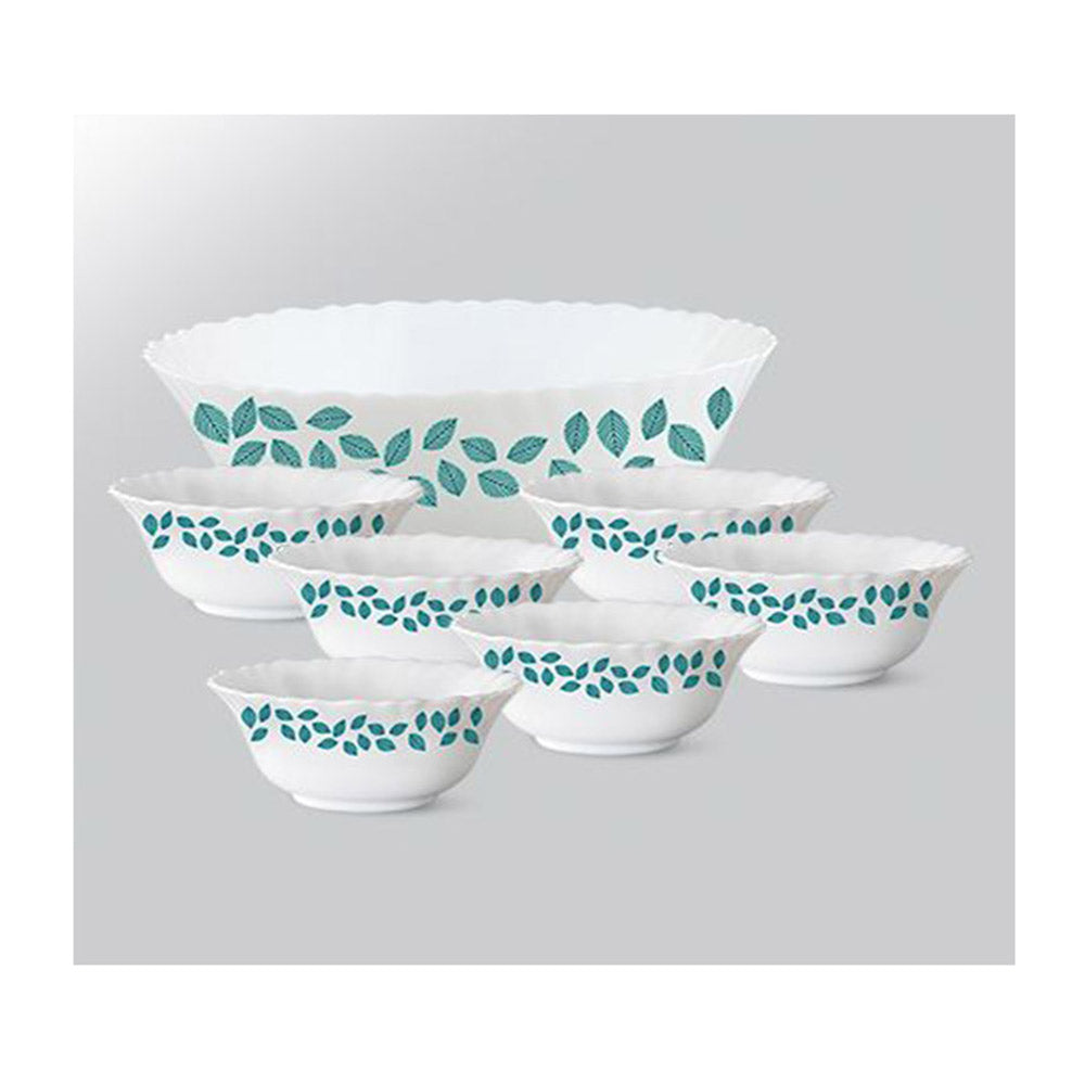 Borosil Blue Leaves 7 Pcs Pudding Set small