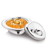 JVL 600 ml Stainless Steel Heart Dish Bowl with Lid -1 Pc