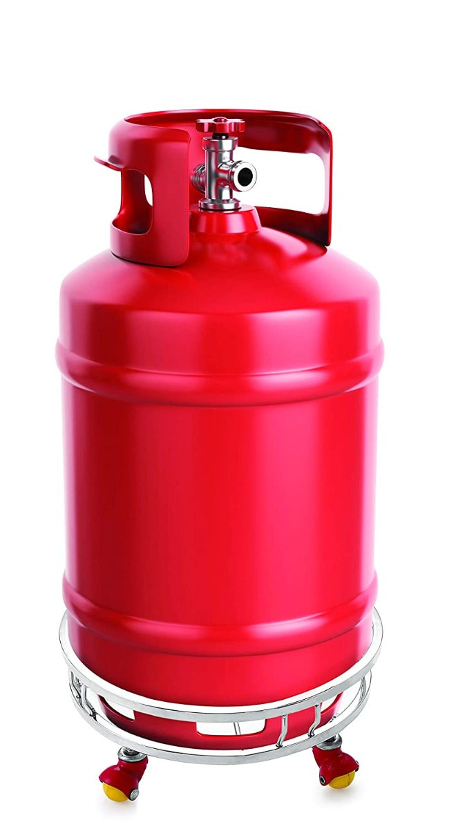 Priya Stainless Steel Gas Cylinder Trolley with Wheels | Gas Trolly | Lpg Cylinder Stand