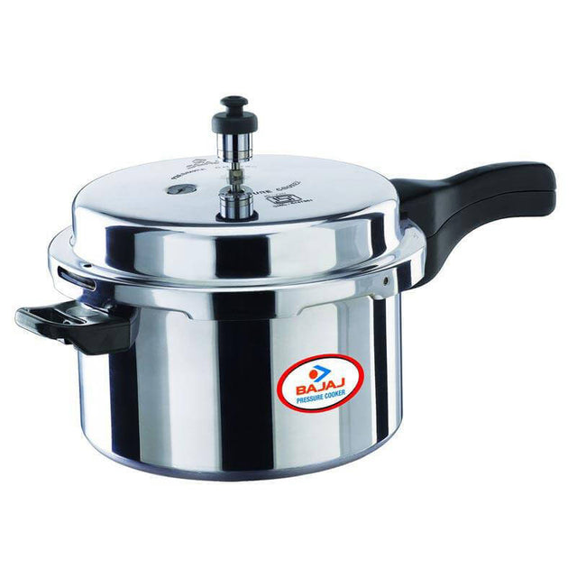 BAJAJ MAJESTY ALUMINUM BASE PRESSURE COOKER WITH OUTER LID, 5 LITRES - 710001