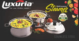 LUXURIA Stainless Steel Steamer With Steel Lid- Silver