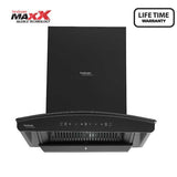 Hindware  Zinnia Blk 60 MaxX Silence Chimney, Filterless Technology with Touch Control with motion sensor Turbo Mode Option