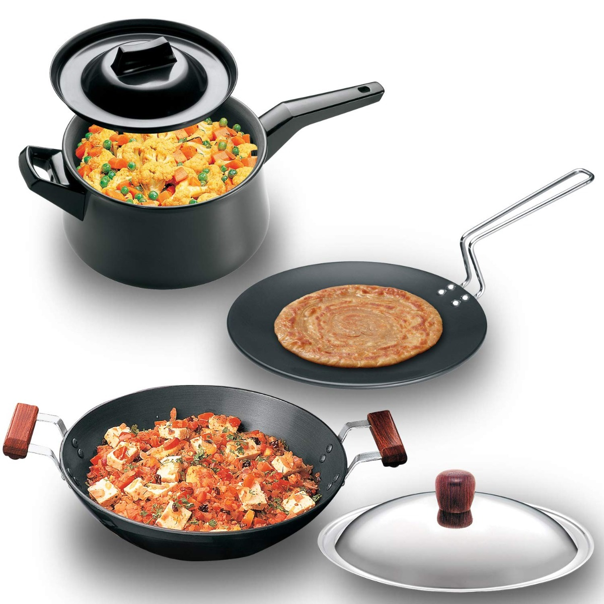 Hawkins Futura Non-Stick Tawa, Frypan, Frying Pan, 22cm, NT22