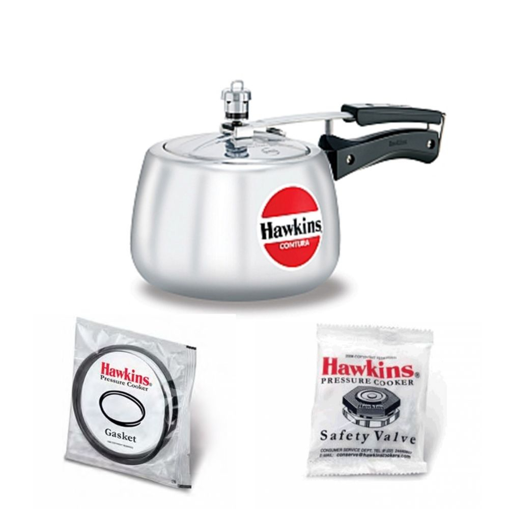 Hawkins Hevibase IH30 3-Litre Induction Pressure Cooker, Small, Silver 